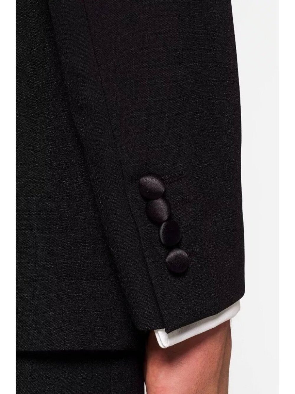 OppoSuits Men's Premium Slim Fit Jet Black Tuxedo Suit -- Size 50 4XL OPEN BOX - Picture 6 of 10